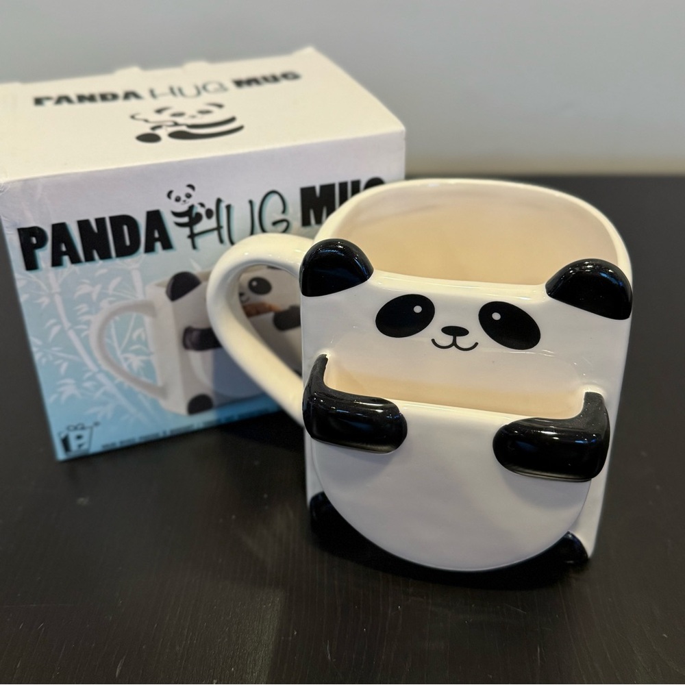 NWT Panda Ceramic Mug With Cookie Holder - Picture 2 of 7